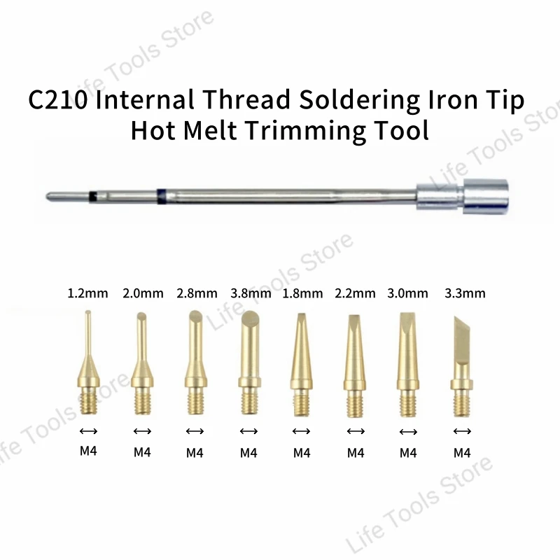C210/HS-02B Innengewinde Lötkolbenspitze 3D-Druck Modify Finishing Tool Messing Wärmeeinsatz Mutter Eisenspitze Trimmset Image