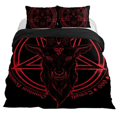 Lucifer Morningstar Satanic Duvet Cover Set Satanic Bedding Set Full Size Queen Size,gothic Skull Bedspreads Comforter Cover Set