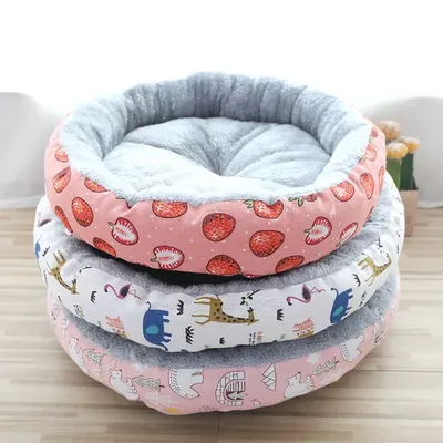 Round Cotton Soft Bed Cat and Dog Pet Mattress Machine Washable Dog Bed Mat Cage Cushion Soft Cat Bed Dog Beds for Large Dogs