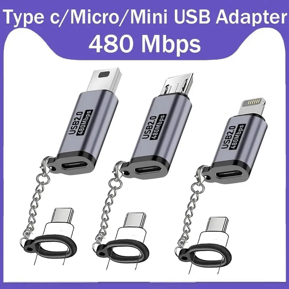 Typ C Adapter USB C zu Micro zu Mini USB Buchse Konverter für iPhone 14 13 Xiaomi Samsung für Lightning Stecker Ladegerät Adapter Image
