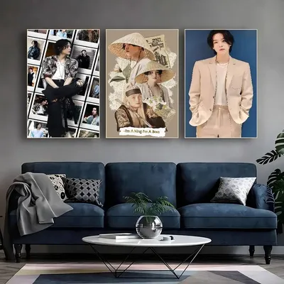 Star S-Suga A-Agust D DIY Sticky Poster Whitepaper Prints Posters Artwork Vintage Decorative Painting