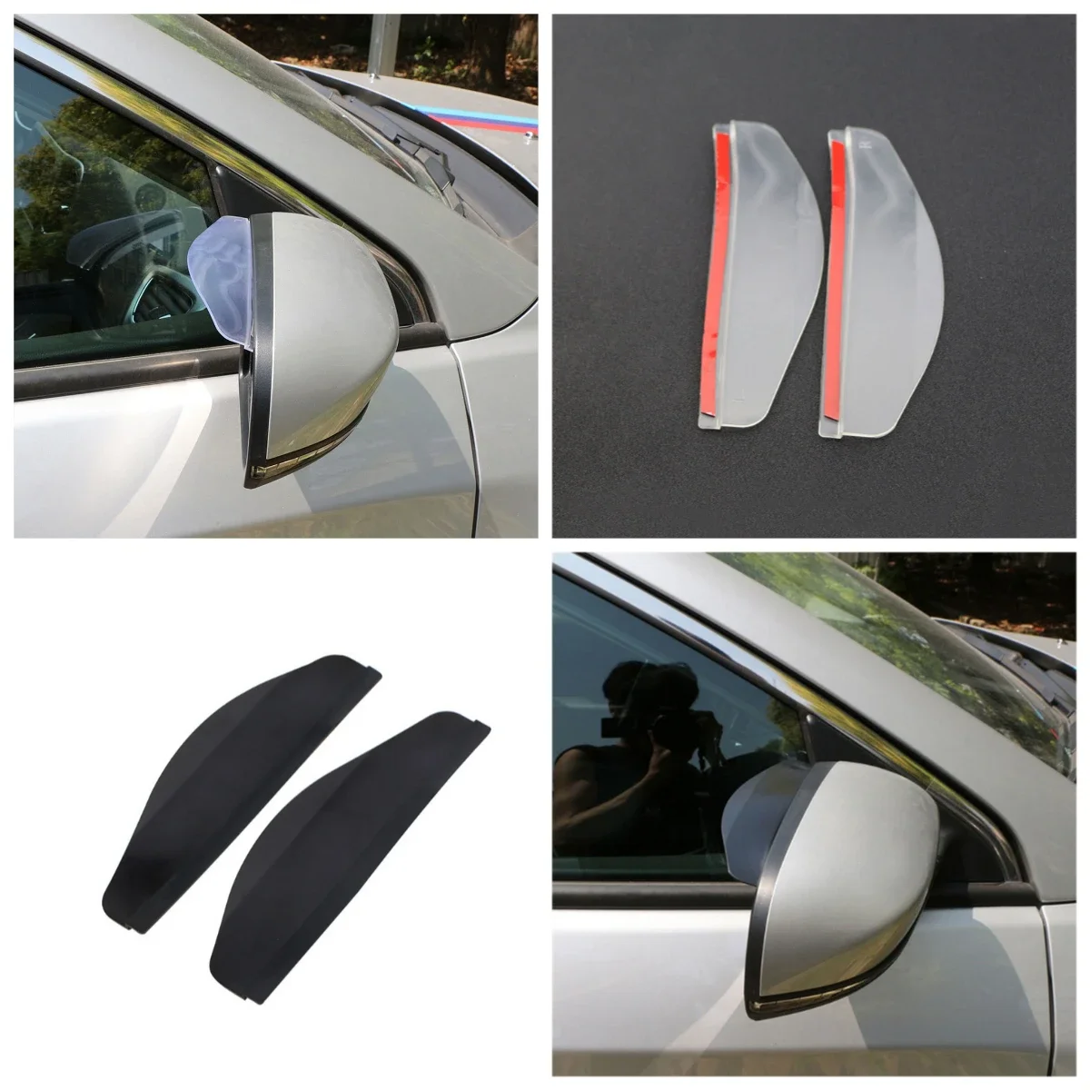 1 paar Auto Spiegel Visier Wachen Kratzfest Anti-glare Visiere Auto Rückspiegel Regen Augenbraue Schutz Klar Auto zubehör Image