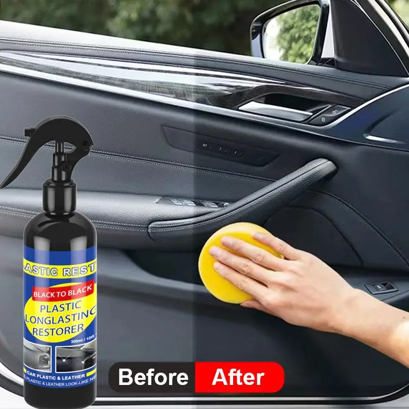 Auto-Kunststoff-Restaurator, zurück zu schwarz, glänzender Kunststoff-Renovierer, langlebige Beschichtung, Leder, Wiederherstellung von Autopolitur-Reinigungsprodukten Image