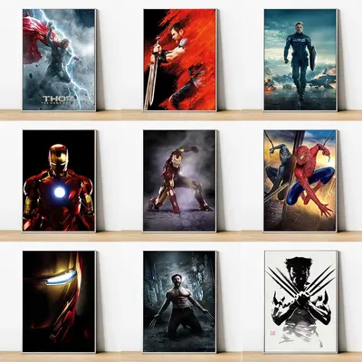Miniso Wunder Superhelden Rächer Spider-Man Iron Man Salon Schlafzimmer dekorative Kunst Poster Wandbild Leinwand Malerei Druck