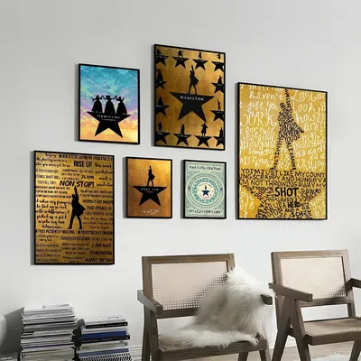1PC American Musical Hamilton Poster Movie Sticky Poster Retro Kraft Paper Sticker DIY Room Bar Cafe Aesthetic Art Wall Painting