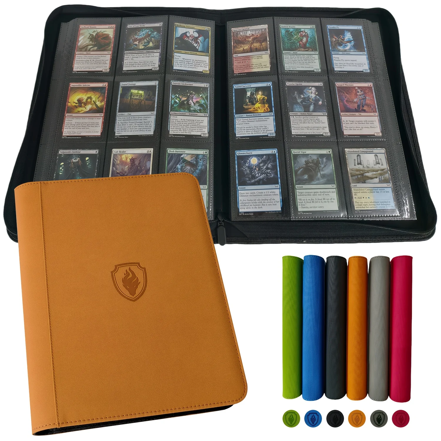 9-Fächer-Kartenordner ohne Ringmechanismus, doppelte Kapazität für 864 Karten, geeignet für Sport-/YGO-/PTCG-/Spielkarten Image