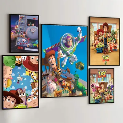1PC Toy Story Poster Movie Sticky Posters Retro Kraft Paper Sticker DIY Room Bar Cafe Aesthetic Art Wall Painting