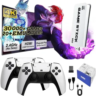 M15 Video Game Stick 4K 64G 30000+ Retro Games Handheld Video Game Console Wireless Gamepads HD Gaming Consola 20+ Simulators