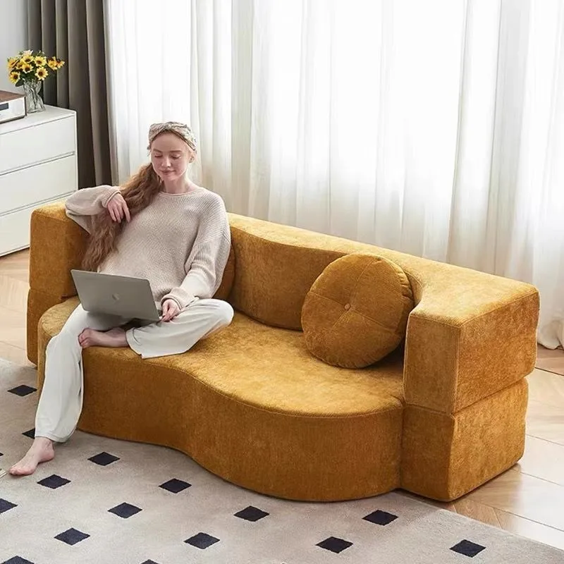 Umwandelbares Sofa, zusammenklappbares Schlafsofa, multifunktional, entspannende komprimierte Couch, luxuriöse ästhetische Wohnzimmersofas, modulare Möbel Image