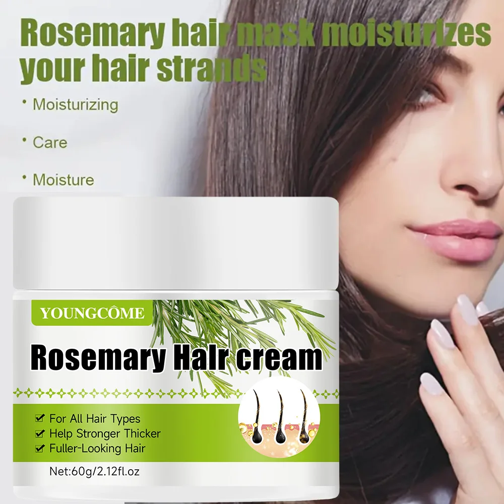 Rosemary Mint Strengthening Hair Mask Repair Damage Dry Split Hair Nourishing Moisturizing Treatment Shiny Deep Hair Care Mask