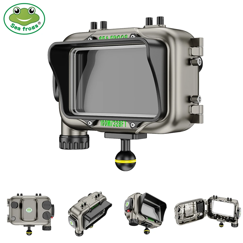 Seafrog Unterwassermonitor, Kamera aus Aluminiumlegierung, externer Bildschirm, wasserdichtes Gehäuse, 100 Meter tief wasserdicht Image