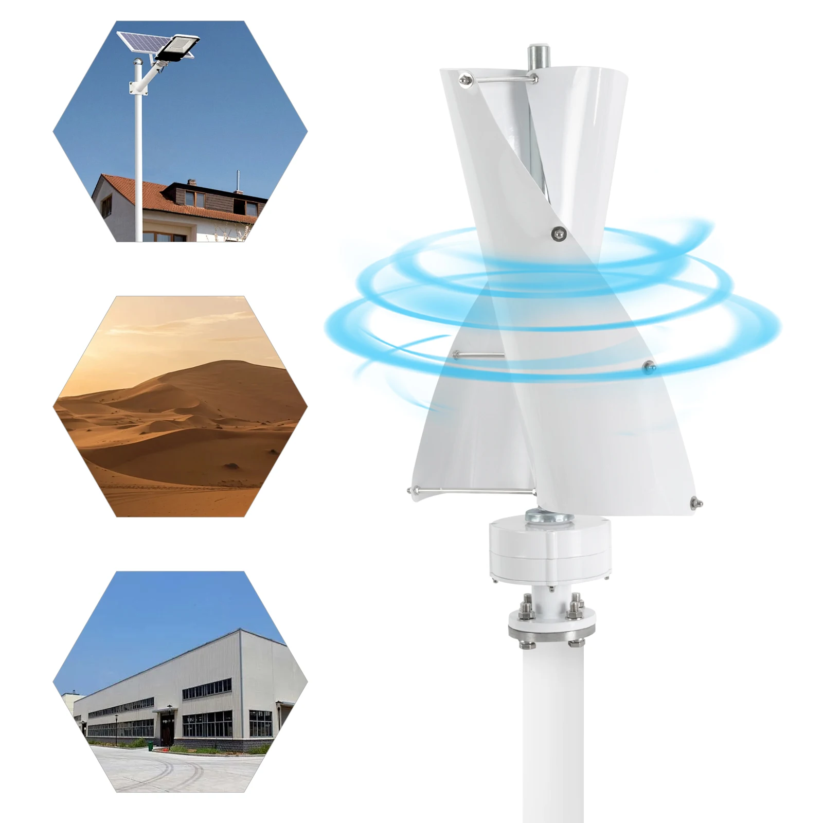 12 V/24 V Windkraftanlage mit vertikaler Achse, tragbarer Windgenerator, maximale Leistung 100 W, IP67, freie Energie für Wohnmobile zu Hause Image