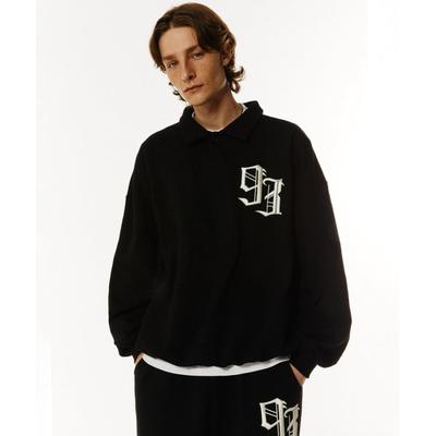 1993studio 93 LOGO RUGBY SWEATSHIRTS_BLACK