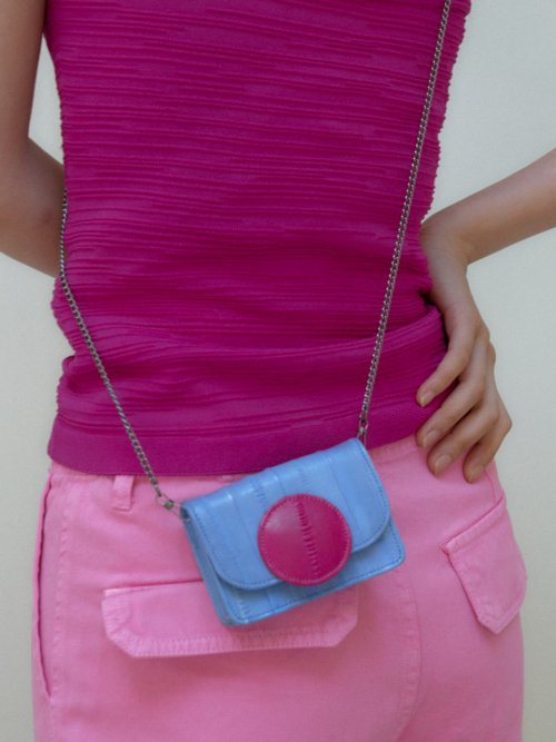 doublequotes Macaron Wallet Mini Bag Sky Pink
