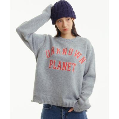 unknownplanet Varsity logo knit melange