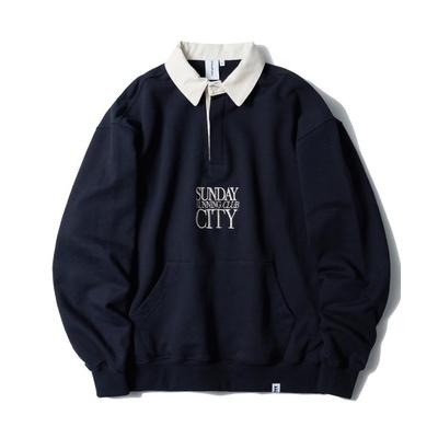urbandtype LT431_RUNNING CLUB RUGBY SWEATSHIRT_NAVY