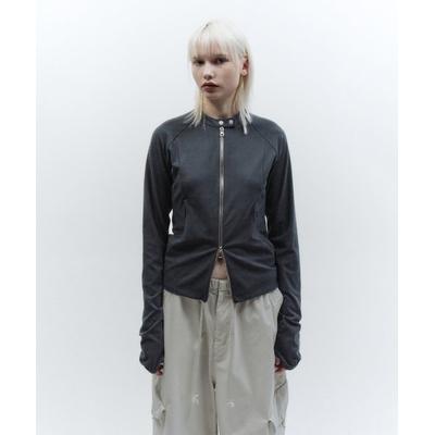 insilencewomen BIKER JERSEY TOP CHARCOAL