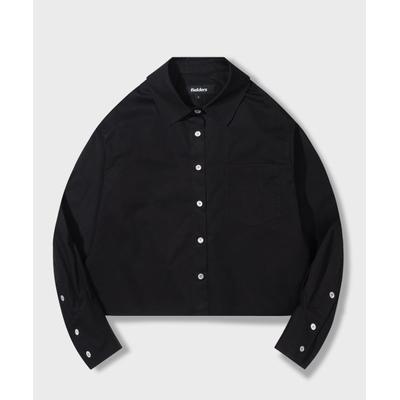 fielders Crop Essential Cotton Shirt BLACK