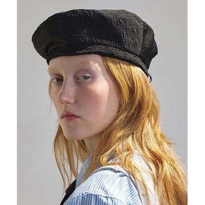 undercontrolstudio PLATE BERET / STRAP / FLOWER BUBBLE / BLACK