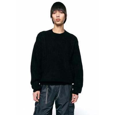 insilence Cable double rib knit BLACK