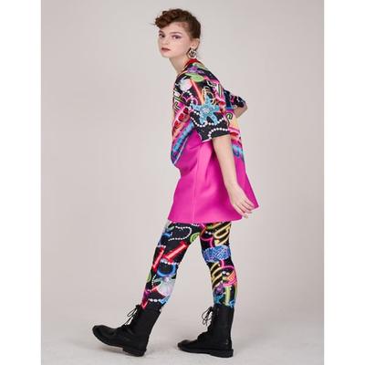 greedilous Neon sign one-point print neoprene one-piece