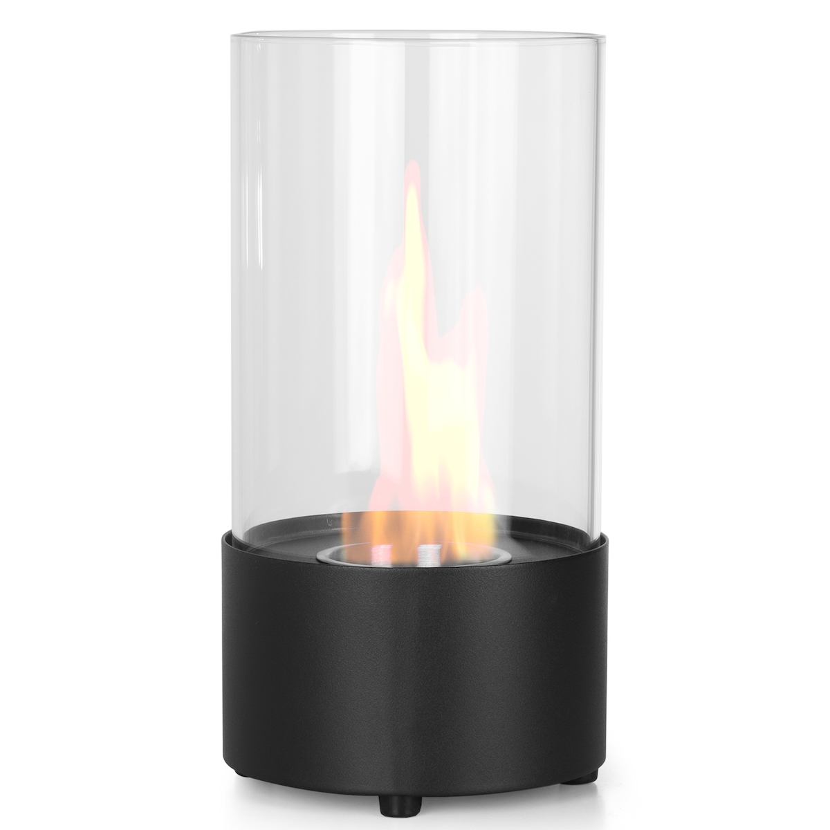 Moritz Ethanol Kamin Tischkamin I 30 x 15 x 15 cm schwarz I Tischfeuer rund I 300 ml Edelstahldose I Bioethanol Kamin I Bio Ethanol Kaminofen Image