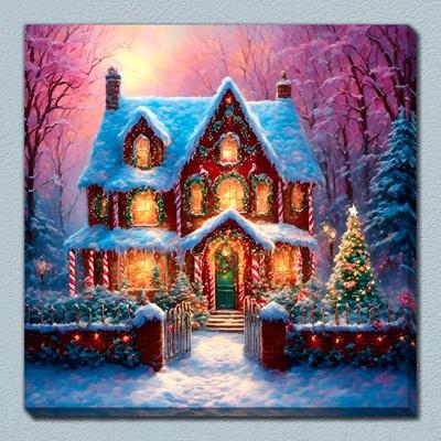 Candy Cane Lane Lighted Canvas Wall Art Multi Warm , Multi Warm