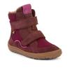 Barfußschuh FRODDO "BAREFOOT TEX WINTER", Kinder, Gr. 26, lila (beerenfarben), Veloursleder, Textil, Basic, Schuhe, Klettschuh, Winterstiefel mit TEX-Membrane