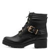 Schnürstiefelette MARCO TOZZI, Damen, Gr. 36, schwarz, Lederimitat, unifarben, kontrastfarbene Details, modisch, Schuhe, Blockabsatz, Schnürboots, Herbstboots in veganer Verarbeitung