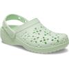 Clog CROCS "Classic Floral Cut Out Clog", Kinder, Gr. 33, grün (lindgrün), Croslite, geblümt, casual, Schuhe, Sandale mit schwenkbarem Fersenriemen
