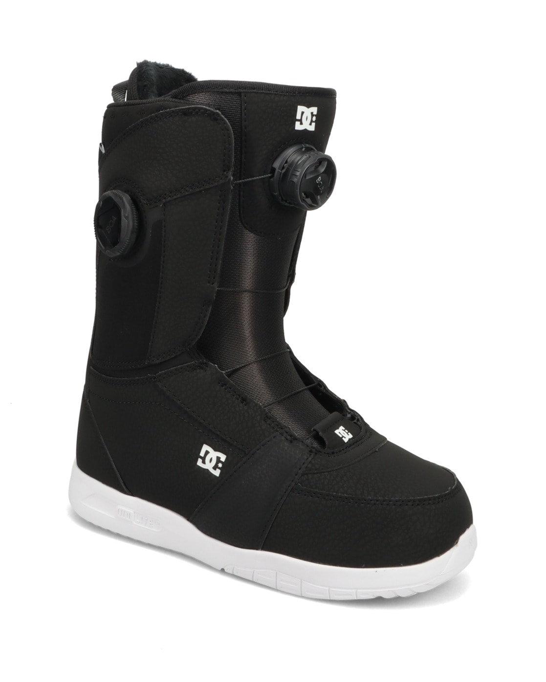 Snowboardboots DC SHOES "Lotus" Gr. 7,5, schwarz-weiß (schwarz, weiß), Schuhe, 7,5(38,5), 82.19% Synthetikmaterial, 17.81% Textil