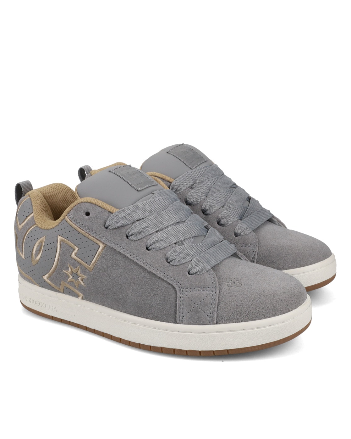 Sneaker DC SHOES "Court Graffik", Herren, Gr. 9,5(42,5), weiß (grau, tan, sanftes weiß), 57.05% Leder, 28.2% Synthetikmaterial, 13.87% Polyester, 0.88% Textil, Schuhe Sneaker