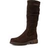 Stiefel TAMARIS, Damen, Gr. 40, Normalschaft, braun (mokka), Veloursleder, unifarben, modisch, Schuhe, Blockabsatz, Langschaftstiefel mit slouchy Falten am Schaft