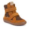 Barfußschuh FRODDO "BAREFOOT TEX WINTER", Kinder, Gr. 26, braun (cognac), Veloursleder, Textil, Basic, Schuhe, Klettschuh, Winterstiefel mit TEX-Membrane