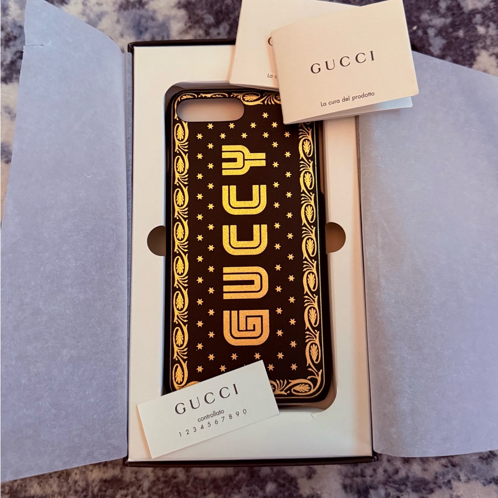 Gucci Cell Phones & Accessories | Gucci Black And Gold Phone Case For Iphone Brand New In The Box | Color: Black/Gold | Size: Os