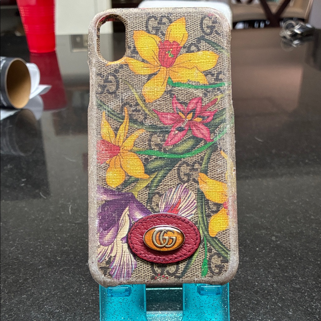Gucci Cell Phones & Accessories | Gucci Floral Canvas Phone Case - Yellow, Pink, Purple | Color: Red/Yellow | Size: Authentic Gucci Iphone Xr Phone Case