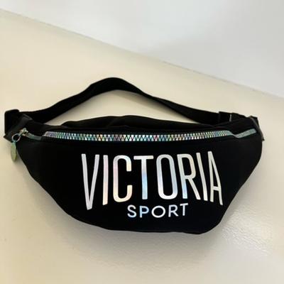 Victoria's Secret Bags | Victoria Secret Sport Black Fanny Pack With Iridescent Rainbow Zipper | Color: Black | Size: Os