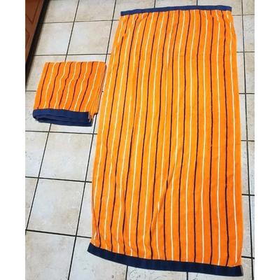 Ralph Lauren Bath | Vintage Set Ralph Lauren Beach Towels Striped Orange Blue Cotton Usa | Color: Orange | Size: One Size