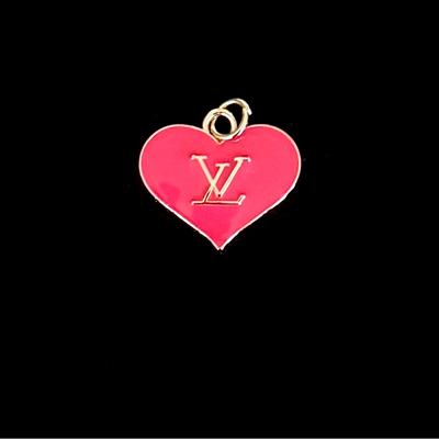 Louis Vuitton Accessories | 41. Lv Pink Heart Gold Tone Zipper Pull Charm | Color: Gold/Pink | Size: Os