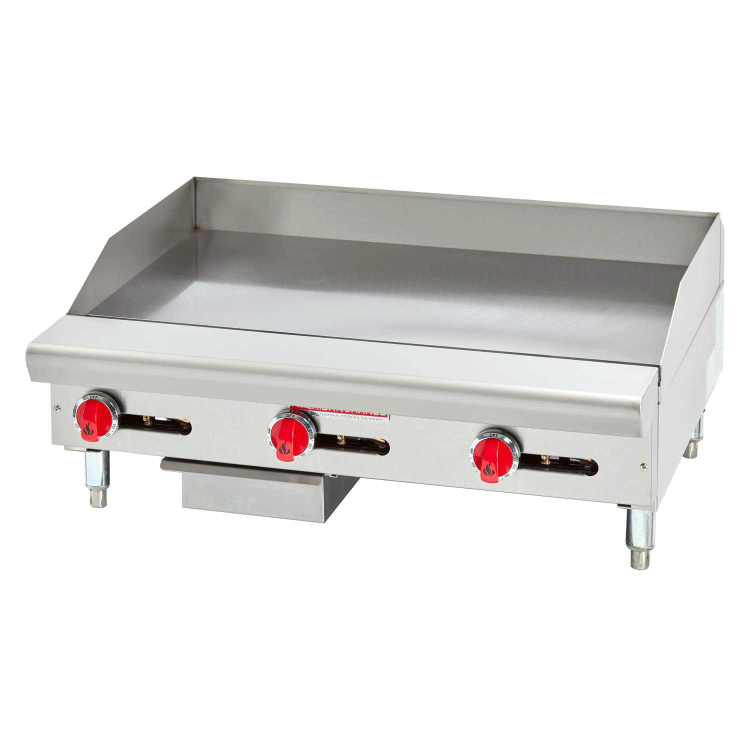 American Range ARSMG-48 NG 48" Gas Commercial Griddle w/ Manual Controls - 1" Steel Plate, Natural Gas, Stainless Steel, Gas Type: NG