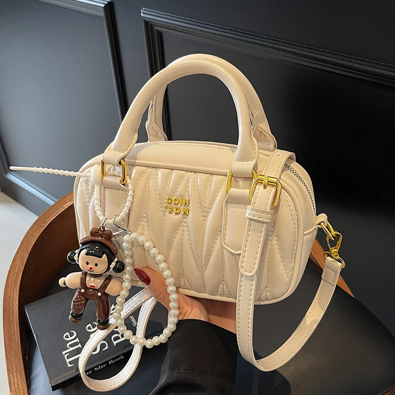 Mini sacs de Bowling plissés pour femmes, marque de luxe, sac à bandoulière, rouge à lèvres, porte-téléphone, sacs à main et bourse, sac carré pour dames