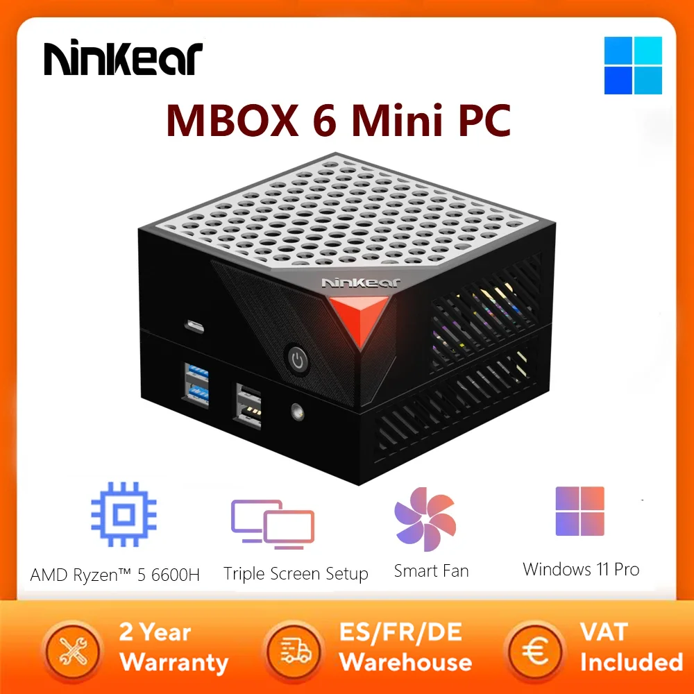 Ninkear MBOX 6 Mini ordinateur AMD Ryzen ™ 5 6600H jusqu