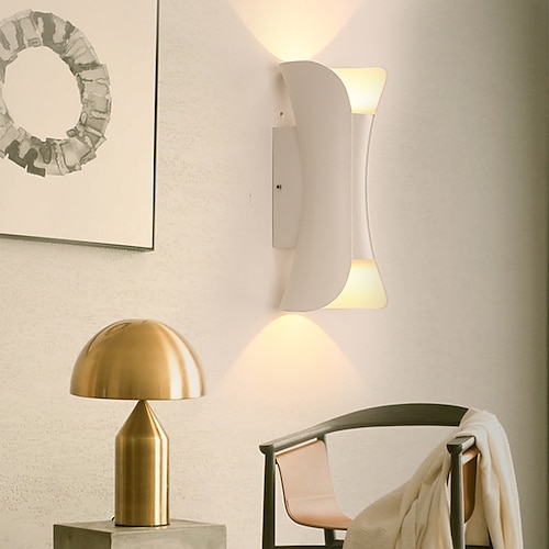 LED-Wandleuchte für den Außenbereich, 6 W, 10 W, 20 W, 30 W, Auf-/Ab-Beleuchtung, Innen-Doppelkopf, gebogen, wasserdicht, IP65, Wandleuchte, moderne Schlafzimmerlampe, warmweißes Licht, AC85–265 V Image