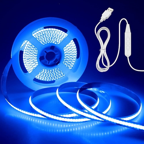5-V-USB-COB-LED-Licht, 1 Meter, 320 LEDs, zeitgesteuerte Abschaltung nach 60 Sekunden, 6-stufige Dimmung mit 1,5-Meter-USB-Kabel, geeignet für Küche, Schlafzimmer, Display, Party, Heim, Image