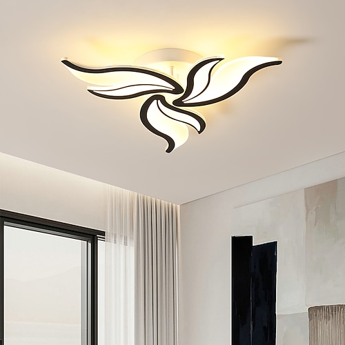 3-flammig 5-flammig 60/68/78/90/100 cm Dimmbar Cluster-Design Deckenleuchten Metall Acryl Geschichtet Künsterlischer Stil Moderner Stil Lackierte Oberflächen Schwarz LED Modern 110-120V 220-240V Image