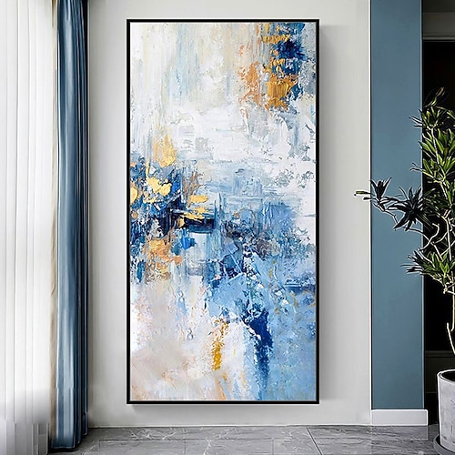 Mintura handgefertigte Ölgemälde mit abstrakter Textur auf Leinwand, Wandkunst, Dekoration, modernes Bild für die Inneneinrichtung, gerolltes, rahmenloses, ungedehntes Gemälde Image