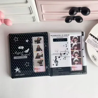 Big Ins Star Photo Album Cards Frames 5.7x6.69inch Photo Strips Wedding Album Cute Bookmark Holder 20 Sheets 40 Cards Storage