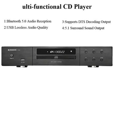 Lossless Hi-Fi CD Player with Bluetooth 5.0 SD7402 DAC Chip with DTS Decoding Home Hi-Fi CD Music Player with DSP Sound Effects