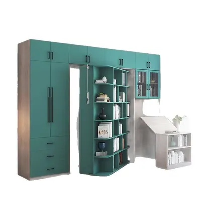 Rotating wardrobe, rotating bed, hidden custom bookcase, nap hardware accessories integrated folding bed, invisible bed