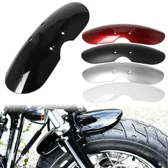 Motorcycle Short Front Fender Mudguard Fairing Splash Cover Black/ Red Motorbike Chopper Bobber For Triumph Bonneville T100